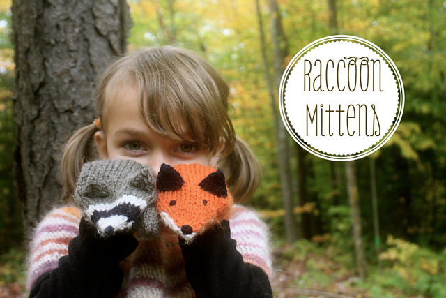 141115 raccoon and fox mittens