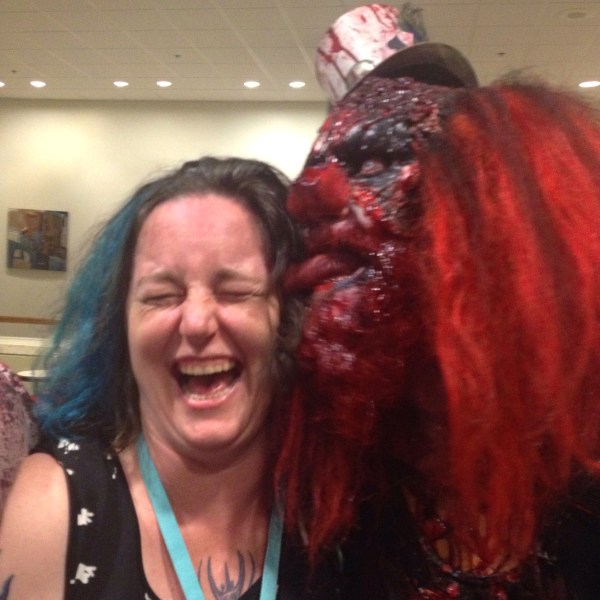 Yes, he really licked my face. What're you going to do? It's showtime.