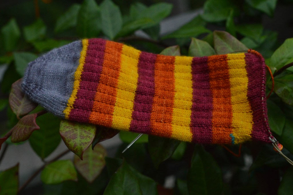thecusserknits.com | solar flare sock in progress