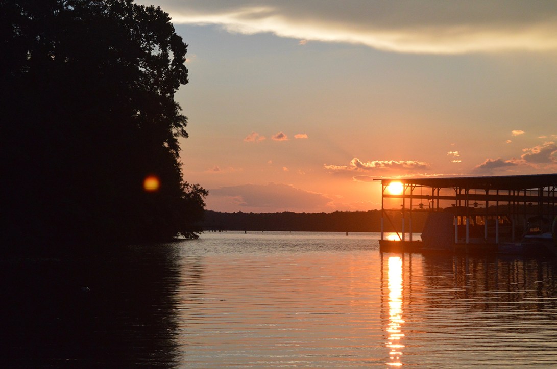 sunset over the lake