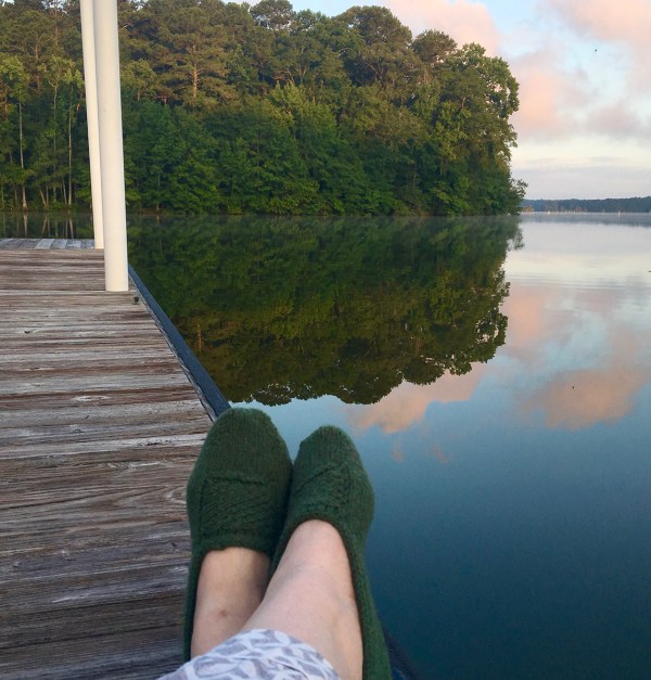 Last Minute Travel Slippers at the lake