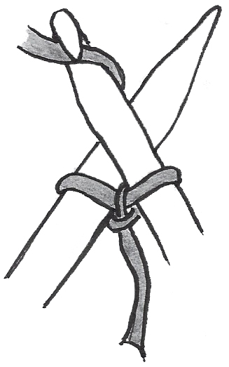 First stitch formed, second stitch in progress.