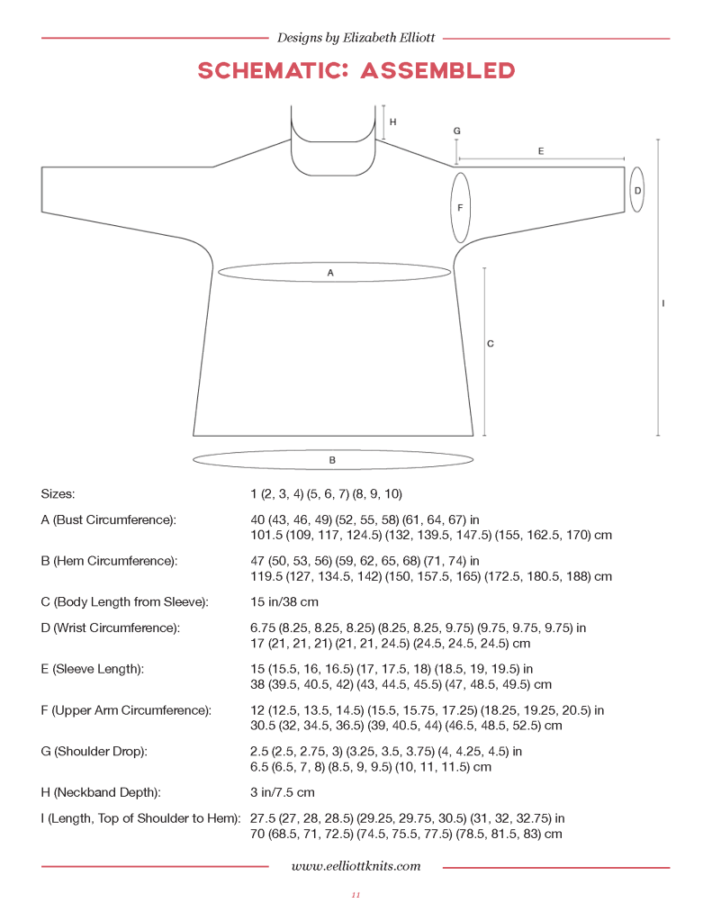 Schematic of assembled pullover